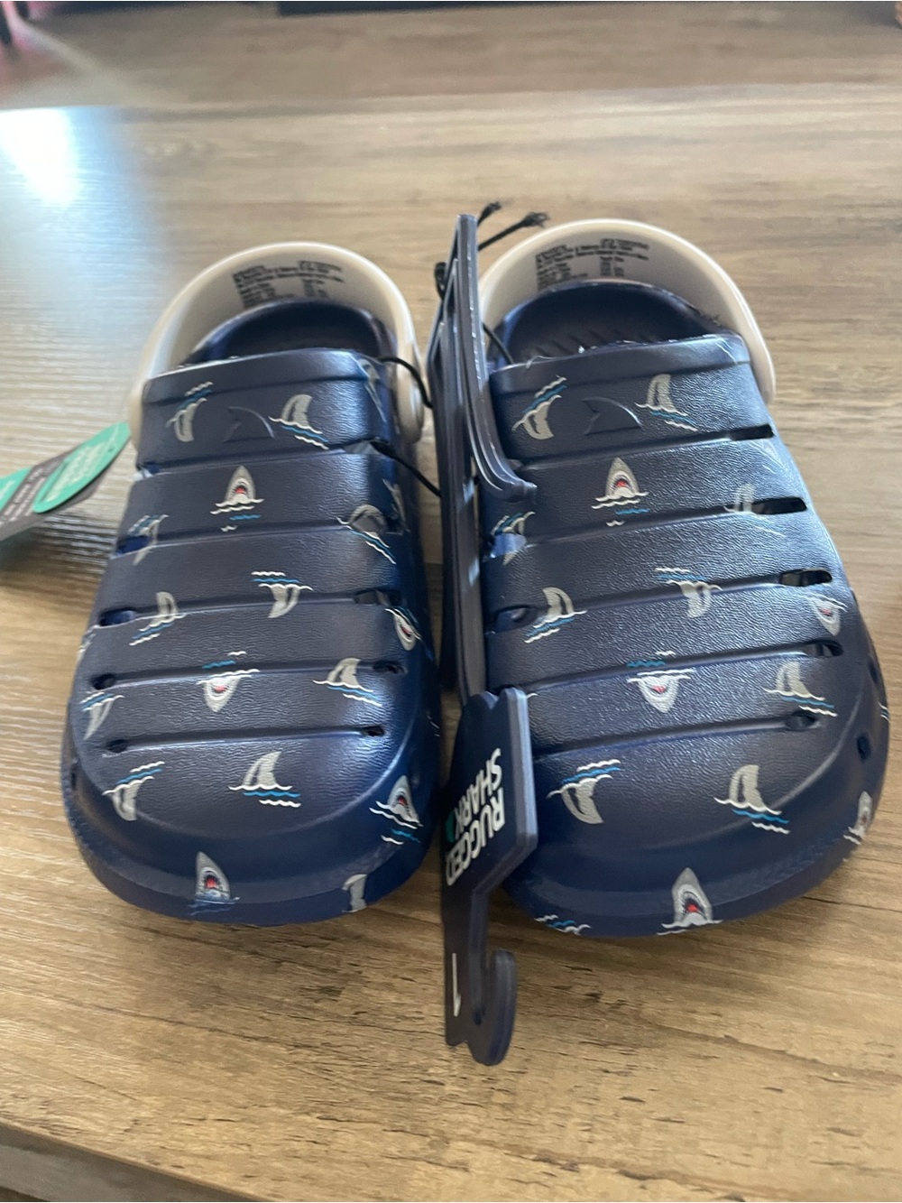 Rugged shark recycled Eva navy blue shark print water activity clog youth kids 1